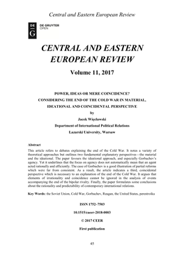 Central and Eastern European Review