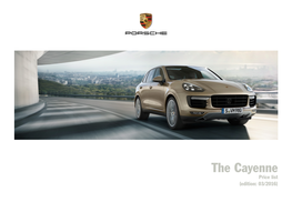 The Cayenne Price List (Edition: 03/2016) Congratulations