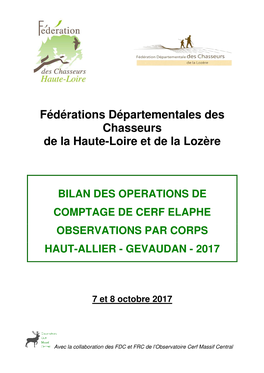 Fédérations Départementales Des Chasseurs De La Haute-Loire Et De La Lozère