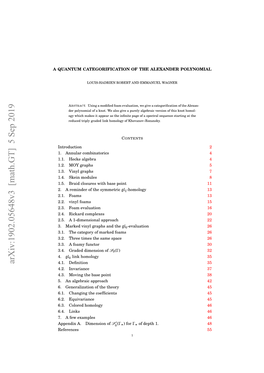 A Quantum Categorification of the Alexander Polynomial 3