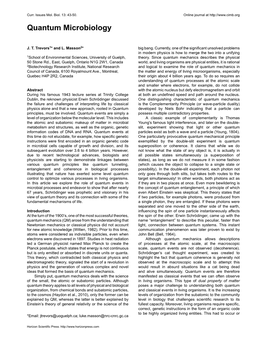 Quantum Microbiology