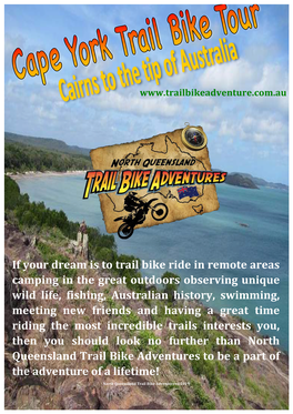 If Your Dream Is to Trail Bike Ride in Remote Areas Camping in the Great