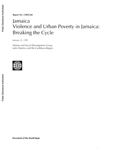 Jamaica Violence and Urban Poverty in Jamaica: Breaking the Cycle