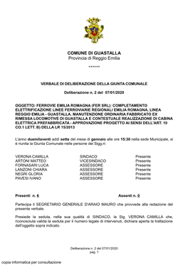 COMUNE DI GUASTALLA Provincia Di Reggio Emilia