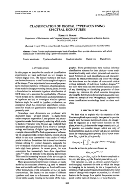 Classification of Digital Typefaces Using Spectral Signatures