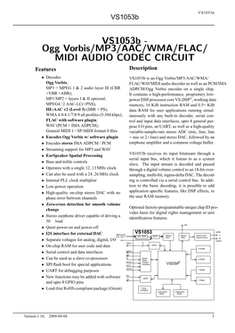 VS1053B VLSI Vs1053b Solution Y