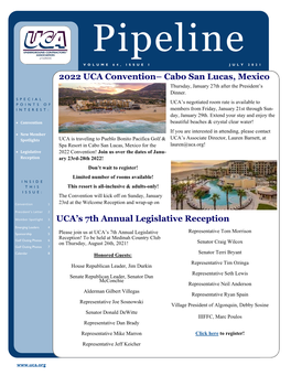 Cabo San Lucas, Mexico UCA's 7Th Annual Legislative Reception