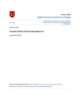 Fourier's Proof of the Irrationality of E