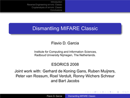 Dismantling MIFARE Classic