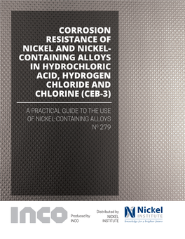 Containing Alloys in Hydrochloric Acid, Hydrogen Chloride and Chlorine (Ceb-3)