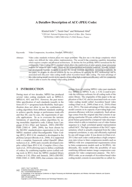 A Dataflow Description of ACC-JPEG Codec