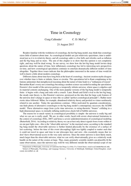 Time in Cosmology