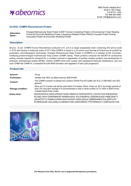 32-3532: CHMP5 Recombinant Protein Description Product Info