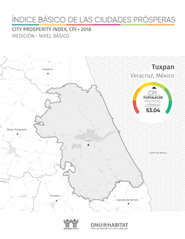 Índice Básico De Las Ciudades Prósperas City Prosperity Index, Cpi • 2018 Medición • Nivel Básico