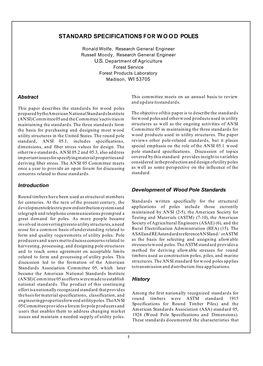 Standard Specifications for Wood Poles