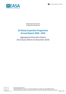 EU Ramp Inspection Programme Annual Report 2018 - 2019