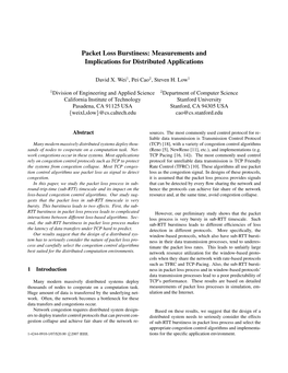 Packet Loss Burstiness: Measurements and Implications for Distributed Applications