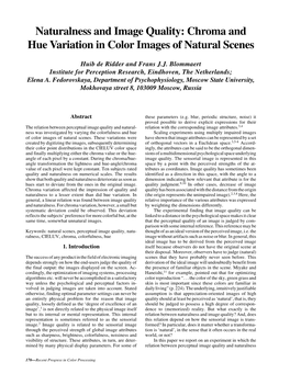 Chroma and Hue Variation in Color Images of Natural Scenes