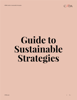 CFDA Guide to Sustainable Strategies