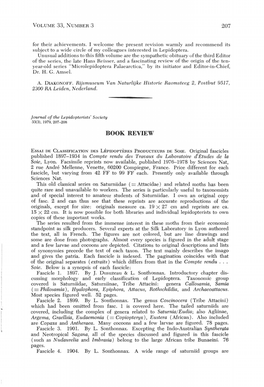 ESSAI DE CLASSIFICATION DES LEPIDOPTERES PRODUCTEURS DE Sole