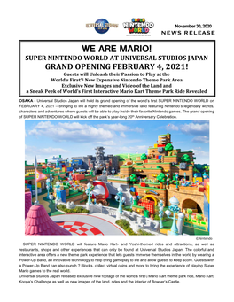 We Are Mario! Grand Opening February 4, 2021!