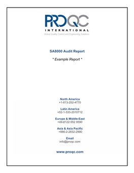 Pro QC Audit Sample for ISO 9001