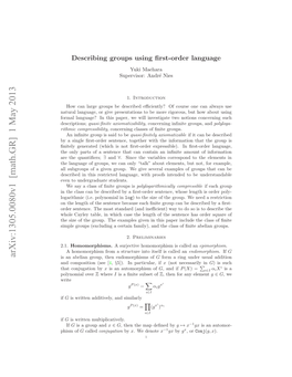 Arxiv:1305.0080V1 [Math.GR] 1 May 2013 Sa Bla Ru,Te Noopim of Endomorphisms Then Group, Abelian an Is N Opsto Se[ (See Composition and 2.1