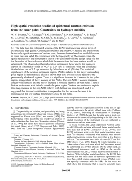 High Spatial Resolution Studies of Epithermal Neutron Emission from the Lunar Poles: Constraints on Hydrogen Mobility W