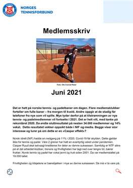 Medlemsskriv Juni 2021