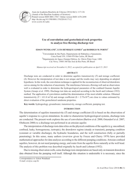 Use of Convolution and Geotechnical Rock Properties to Analyze Free Flowing Discharge Test