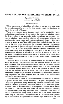 Foraoe Plants for ( Fltiyation on Alkali Soils