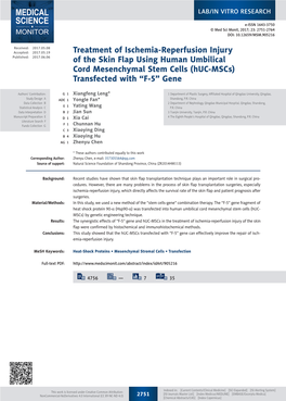 Treatment of Ischemia-Reperfusion Injury of the Skin Flap Using Human