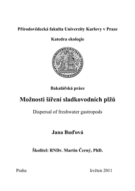 Moţnosti Šíření Sladkovodních Plţů