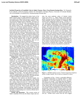 Surficial Properties of Landslide Units in Ophir Chasma, Mars, from Remote-Sensing Data