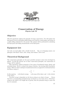 Conservation of Energy Physics Lab VI