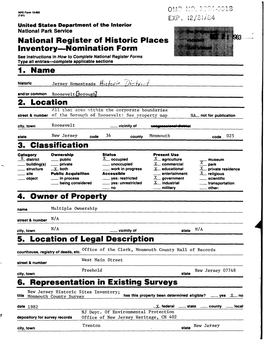 Nomination Form See Instructions in How to Complete National Register Forms Type All Entries—Complete Applicable Sections______1