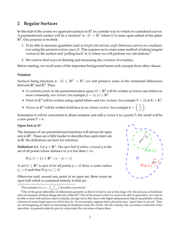 2 Regular Surfaces