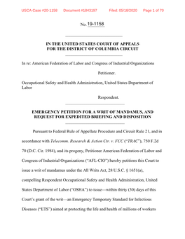 Emergency Petition for Writ of Mandamus -- in Re AFL-CIO