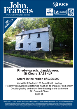 Rhyd-Y-Wrach, Llanddowror, St Clears SA33