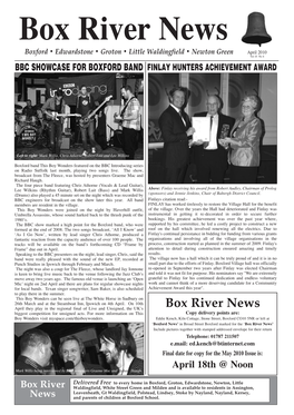 April 2010 Bboxfoord • Xedwardsrtone • Igrovton •Elitrtle Walndingfieled • Nwewton Sgreen Vol 10 No 4 BBC SHOWCASE for BOXFORD BAND FINLAY HUNTERS ACHIEVEMENT AWARD