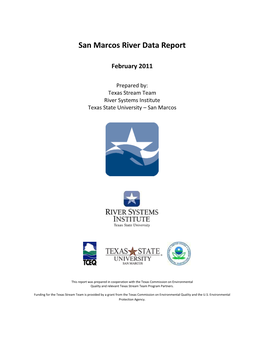 San Marcos River Data Report