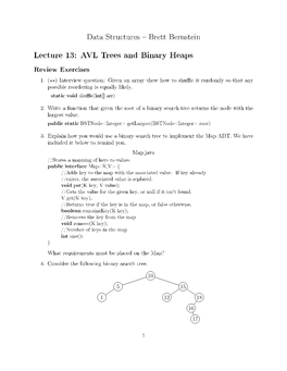 Lecture 13: AVL Trees and Binary Heaps