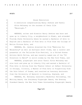 Hr8079-00 Page 1 of 4 House Resolution 1 A