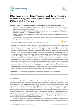 Why Community-Based Tourism and Rural Tourism in Developing and Developed Nations Are Treated Diﬀerently? a Review