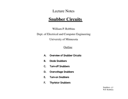 Snubber Circuits