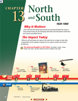 Chapter 13: North and South, 1820-1860