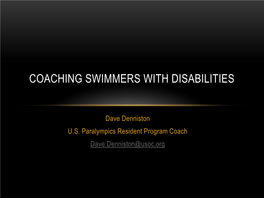 Coaching Swimmer with Disabilities