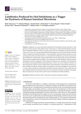 Lantibiotics Produced by Oral Inhabitants As a Trigger for Dysbiosis of Human Intestinal Microbiota