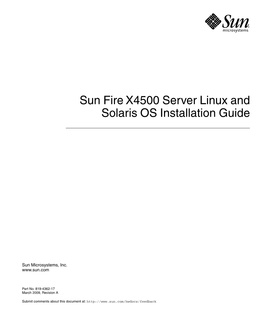 Sun Fire X4500 Server Linux and Solaris OS Installation Guide