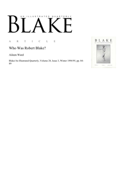 Who Was Robert Blake?